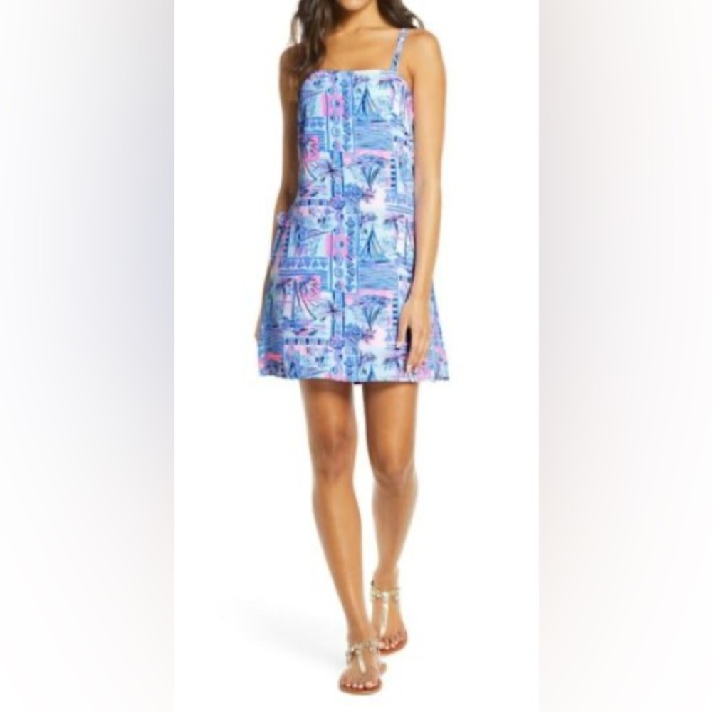 NWT Lilly Pulitzer Sahar Romper Whisper Blue Yeah Buoy size 2